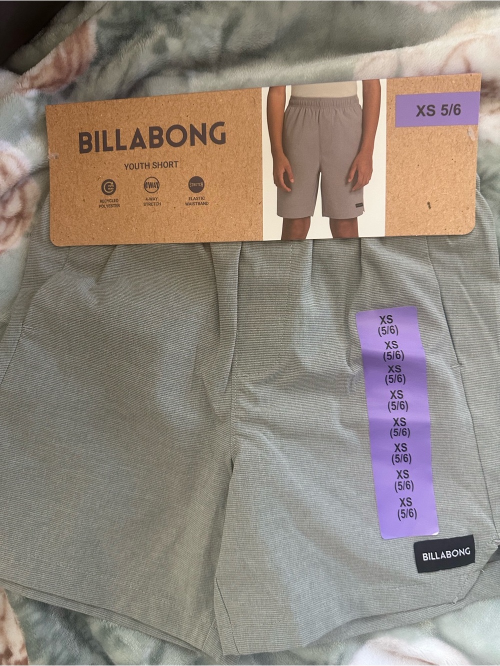 Billabong Kids Gray Elastic-Waist Shorts